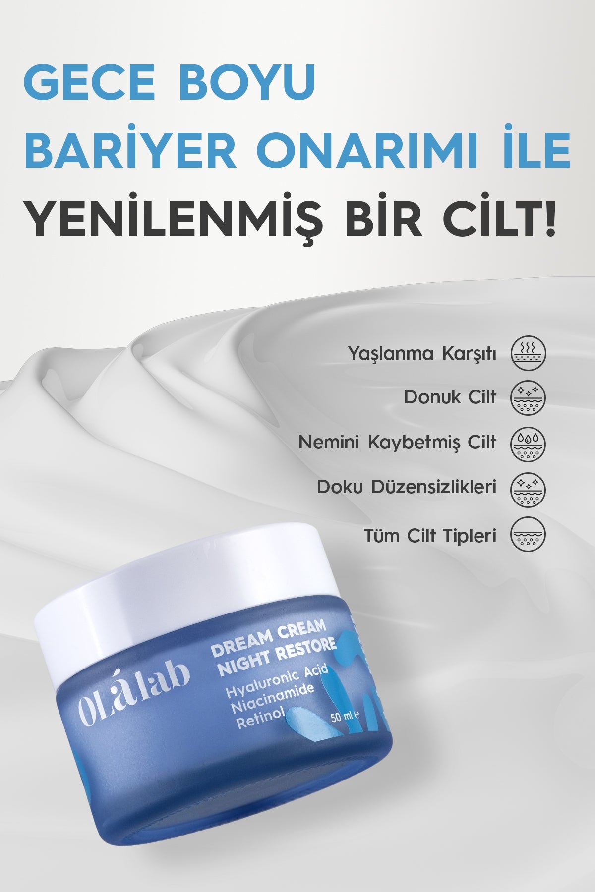 Yaşlanma Karşıtı Yenileyici Nemlendirici Retinol Gece Kremi