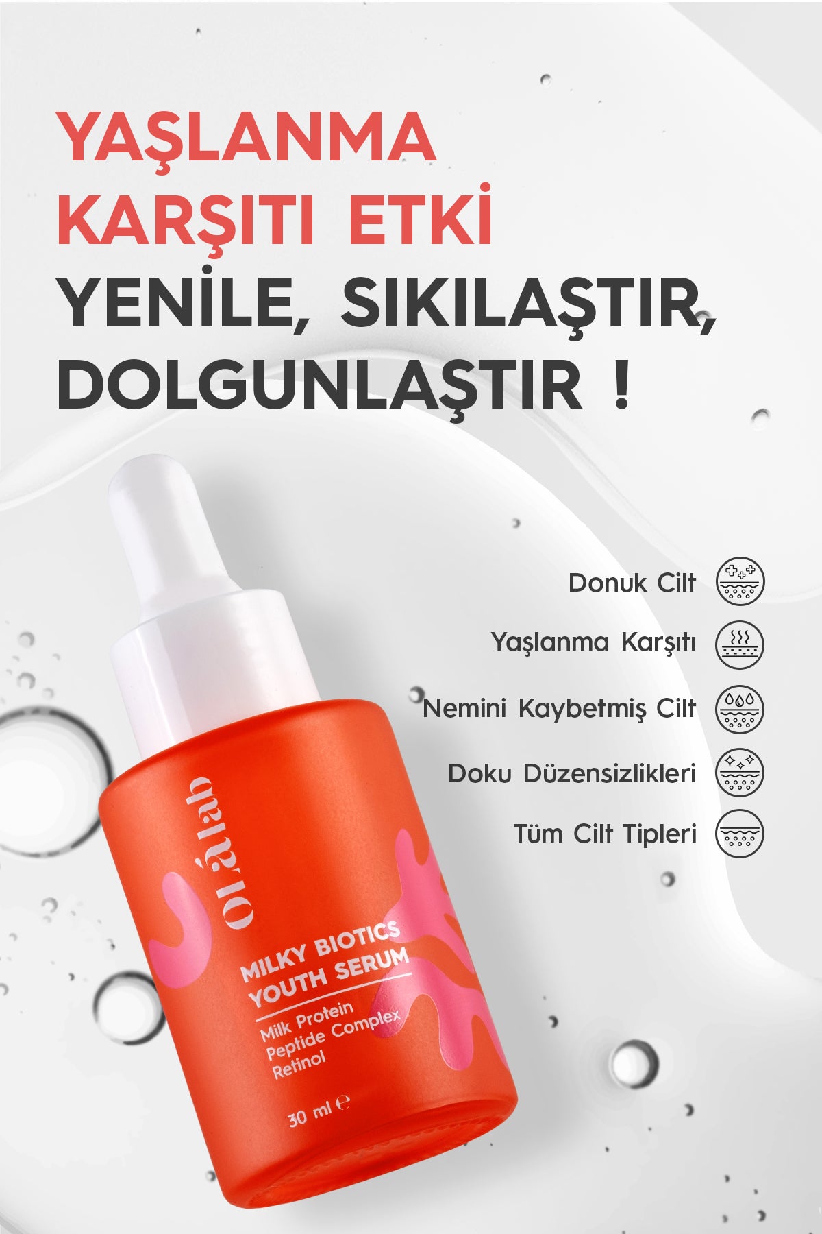 Yaşlanma Karşıtı Onarıcı Cilt Yenileyici Retinol Peptit Cilt Serumu